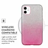 3 EM 1 Gradiente Glitter PC TPU Capa Anti-queda de proteção shell de telefone celular para o iPhone X XR 11 11 Pro max