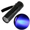 9LED UV Light LED Flashlight 400nm UV LED Torch Aluminum Flashlight battery Torch UV LED Flashlight Lamp CF2020