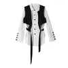 Vestido Design Sentido E Long Sleeve Shirt Suit Vest Professional Coréia do Sul East Gate Outono Inverno novas mulheres