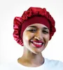 Gorro de noche suave y sedoso para mujer, herramienta para el cuidado del cabello largo, cubierta para la cabeza, gorro para dormir suelto con correas elásticas, gorro de satén