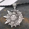 Wiccan Sun Moon Star Mężczyzna Naszyjnik Kobiety Mandala Lotus Flower Wicca Witchcraft Witch Biżuteria Neckless Duchowa biżuteria