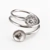 Clear CZ Flower Ring Settings Circle Round Band 925 Sterling Prata Elegante Mulheres Jóias Big Pearl 5 Peças