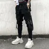 Hip Hop Joggers Erkek Siyah Harem Pantolon Çok Cep Kurdela Spor Streetwear Kargo Erkekler Japon Streetwear1