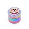 52mm Diamond Herb Grinder Rainbow Diamond-Studded Smoke Crusher 4 Lager Djurdesign Metallkvarn Zinc Alloy Tobacco Crusher GGA3717