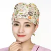 Chapeaux de gommage en coton entier, Bandage imprimé, casquette de gommage réglable, casquettes d'opération, casquettes de travail lavables, Bonnets pour femmes 301G