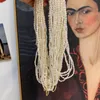 魅力的な女性のファッションのネックレスイエローゴールドメッキ自然真珠のネックレスfo女の子の女性の女の子の友人のための素敵な贈り物