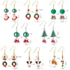 Popular Christmas Gift Earring Gold Plated Enamel Metal Charm Hoop Earrings for Sale