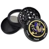 52mm Diamond Herb Grinder Animal Design Mönster Tobak Spice Muller Crusher Grinder 4 Lager Metallkvarnar Rökning Tillbehör GGA3716-4