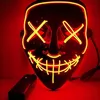 Halloween LED Mask Purge Masks Election Mascara Costume DJ Party Light Up Masks Glow In Dark 10 colori tra cui scegliere FY9210 ss0329