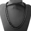 Chains Punk Black 1517mm Heavy Mens Jewelry 316L Stainless Steel Necklace Or Bracelet Double Curb Cuban Gift 740quot 14964396