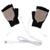 Tricot laine femme fille usb cinq doigts gants hiver garder les mitaines chaudes baisse # 301