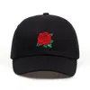 Ballkappen 2021 Rote Rose Blume Baseballmütze Frauen Snapback mit Papa Hut Weibliche Hip Hop Sun Sommer Markenhüte Großhandel