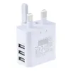 Universal UK Plug 3 Pin Wall Charger Adapter With 3 USB Ports Charging For Xiaomi Samsung 3A Mobile Phone Chargers