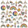 40pcs Handmade DIY Jewelry Charms Pendants for Bracelet Necklace Earring Accessories Alloy Oil Drip Rainbow Cloud Jewellery Fitting