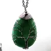 Collier Bijoux Guérison Chakra Wicca Sorcière Amulette Pendentifs Collier Femmes Pierre Précieuse Naturelle Améthyste Opale Arbre De Vie Charmes Collier