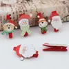 Wooden Clips 6pcs New Year Party Decoration Photo Wall Clip DIY Santa Claus Christmas Ornaments Decorations for Home Kids Gift s