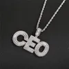 A-Z Iced Out Word на заказ ваша буква имя ожерелье кубический цирконий буквы ожерелье мужчины хип-хоп ювелирные изделия Gift316S
