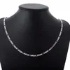 8 Sizes Available Real 925 Sterling Silver 4mm Figaro Chain Necklace Womens Mens Kids 40/45/50/60/75cm Jewelry Kolye Collares1