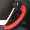DIY mão-costurado Black Red Genuine Car Steering Couro cobertura de volante para a Toyota Highlander 2015-2017
