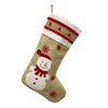 Рождественские украшения льняные рождественские носки подарки конфеты носки висит кондитерские сумки интерьера украшения T3i51087