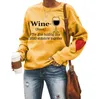 Frauen Oberbekleidung Rundhals Langarm Pullover Wine The Glue Holding This Print Pullover Lässige lose Sweatershirts Erwachsene Pullover LSK1249