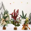 Mini Artificial Christmas Tree Christmas Pine Tree Festival Table Miniature Ornament Home Decoration 28cm / 11 inch JK2009XB