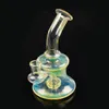 желтый Изменение цвета Водопроводные бонги маленькие Dab Rigs Bubbler Recycler Percolator Кальяны Нефтяная вышка с чашей 14 мм