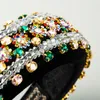 Delikat Multi Color Crystal pannband för kvinna underbar färgglad rhinestone svamp bred hårband kvinna party headpieces5853499