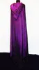 Sparkly Purple Hooded Cloaks Winter Wedding Capes Wicca Robe Warm Hallowmas Christmas Evening Party Prom Jacka