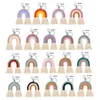Weaving Rainbow Keychain for Women Handmade Key Holder Keyring Macrame Bag Charm Car Hanging Jewelry Decoration Accessory270l