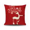 Housse de coussin en forme de cerf, père noël, mignon, pour la maison, le canapé, le Bar, le dos de la voiture, taie d'oreiller écologique, cadeaux XMS, 2021