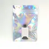 100 stuks hersluitbare geurbestendige tassen rits mylar bag aluminium folie zakken Duurzame dubbelzijdige metalen geur proof pouches laser kleur