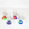 Fajki wodne wyczyść grube podwójne perc ashcatcher szklane fajki wodne łapacz popiołu Recycler heady dmuchane 14mm 18mm dab bonga