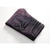 Jeans masculino moderno rasgado roxo masculino ajuste fino 2021 apertado no tornozelo Motor Biker calças punk rock buraco cor contraste