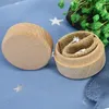 Beukenhout sieraden doos kleine ronde organizer container retro vintage ring box voor bruiloft natuurlijke houten sieraden opbergdoos