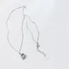 Подвесные ожерелья S925 Серебряное ожерелье Aurora Girl Японское стиль бриллиантовое тенденция сладкая круга планета короткая цепь клавиля D4396