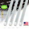 8 stóp LED Light Light, 72W 120 W 150W 8 Tuby LED V kształt Zintegrowane chłodnicy drzwi, podwójne wiersz V kształt zintegrowane oprawy LED