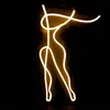 Warm Wit Human Form Line Tekening Sign Bar Disco Office Home Wanddecoratie Neon Light met artistieke sfeer 12 V Super Bright