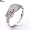 Donia jewelry luxury bangle party European and American fashion leopard animal Titanium micro-inlaid zircon ring set women's designer gift