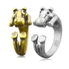 1 pièce hippopotame Anel Feminino mignon Bague pour femmes Boho Animal Anillos Couple amour anneaux hommes bijoux Bague Femme cadeaux de tous les jours