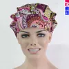 Pembe Paisley Scrub Caps Hemşireler Kap ve Baskılı Pamuk Kap Uzun Saç Bouchant Şapka