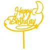 誕生日パーティーの装飾アクリルケーキプラグインお誕生日おめでとう手紙カード13-17cmケーキの装飾ベーキング装飾ケーキ旗HHB1556