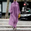 Vonda kvinnor elegant lång klänning 2020 höst parti maxi vestidos splicing dressesbohemian robe casual mode sundress femme 5xl
