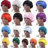 Nieuwe solide kleur Silk Satijn Night Hat Women Head Cover Sleep Caps Bonnet Hair Care Fashion Accessories VV207