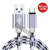 Type C Micro 5pin gevlochten USB -lader Kabels Draad voor Samsung Galaxy S6 S7 Edge S8 S10 HTC LG Android -telefoon