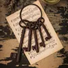 Keychains Pirate Treasure Chest Keys Set,Key Ring Antique Style,Rustic Cast Iron Skeleton Key Wall Decor, Costume Prop (5 Keys)1