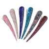 Large Bright Colorful Barrette Horn Hair Clip Acrylic Long Stick Hairpins Shower Makeup Ponytail Holder Hair Claws Clamp