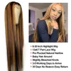 28 30-calowy koronki przednia peruka podświetlająca ludzkie włosy peruvian straght 180% Remy 13x6 przezroczyste koronki frontal HD Honey Blonde Wig