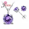 Free Ship Top Sale CZ Cubic Zirconia Good Quality 925 Sterling Silver Jewelry Sets Stud Earring Pendant Necklace Jewelry Sets