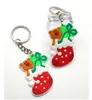 Cartoon Christmas tree PVC Santa Claus Keychain Christmas Gift XMAS Key ring Key chains Christmas decorations souvenir